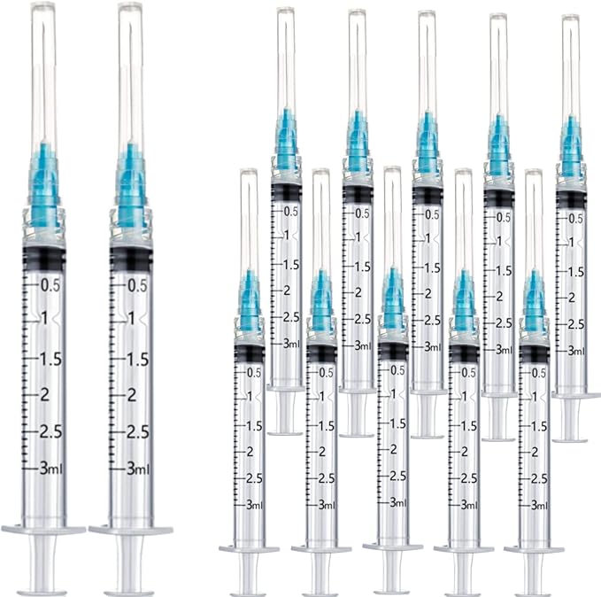 100Pack 3ml 3cc Disposable Plastic Syringes with 23Ga