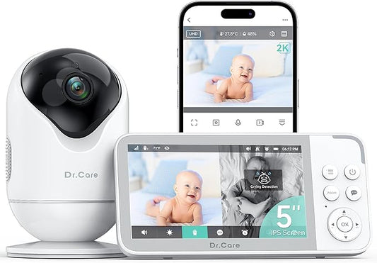 Dr.Care VistaView Smart WiFi Baby Monitor - 5” 1080P Split Screen